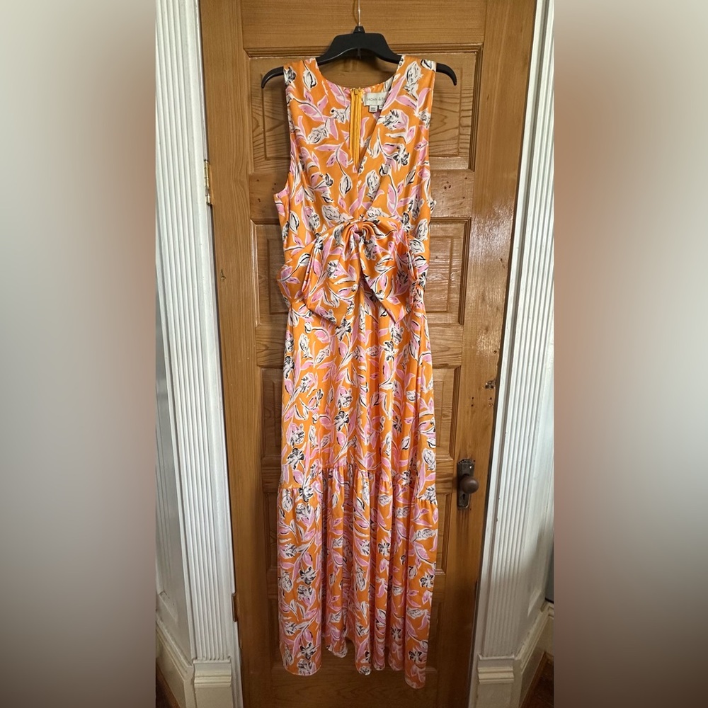 Sachin + Babi Allie Orange and White Wrap Maxi Dress
